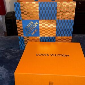 Louis Vuitton Orange and Blue Gift bag and box